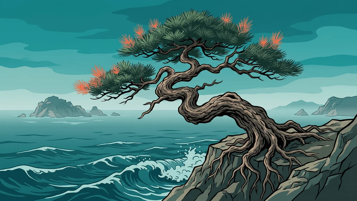 Growth mindset : un pin pousse en montagne
