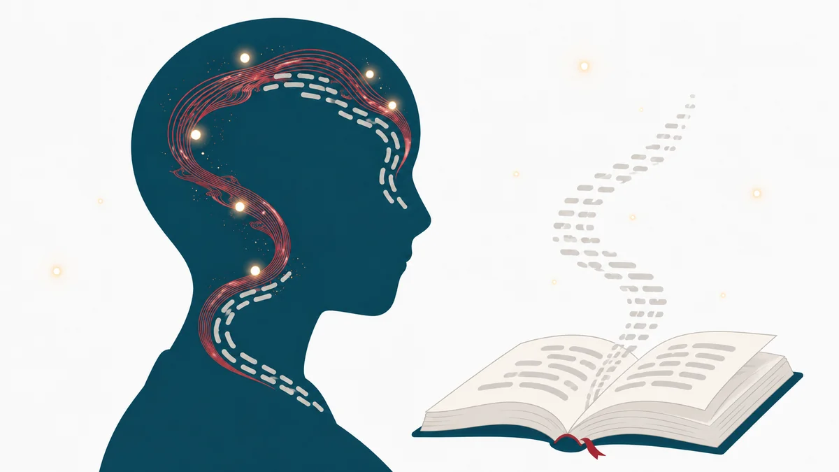 Silhouette de profil avec onde sonore intérieure : la subvocalisation accompagne toute lecture