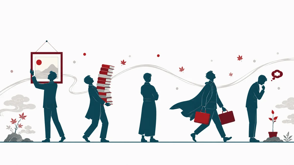 Les 5 types d'imposteurs de Valerie Young représentés par cinq silhouettes stylisées distinctes